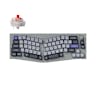 Keychron Q8 Pro QMK/VIA wireless custom mechanical keyboard 65 percent Alice layout full aluminum grey frame for Mac Windows Linux with RGB backlight hot-swappable K Pro red