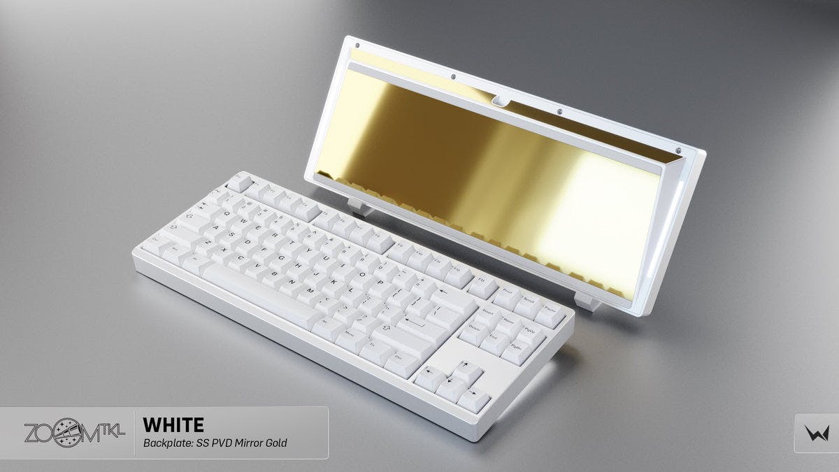 [Pre-Order] Meletrix Zoom TKL EE - Barebones Keyboard Kit [Batch 3] White / Stainless Steel PVD - Mirror Gold