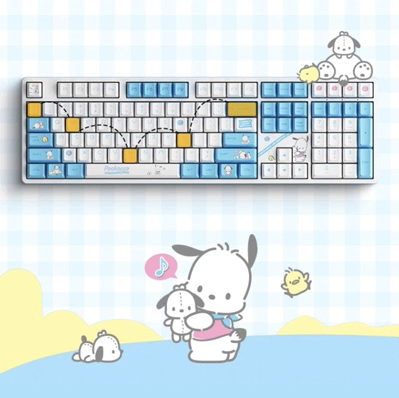 Pre-Order Akko 5108B Pochacco Mechanical Keyboard Pochacco White Blue-7th Anniversary Edition / Cream Yellow V3