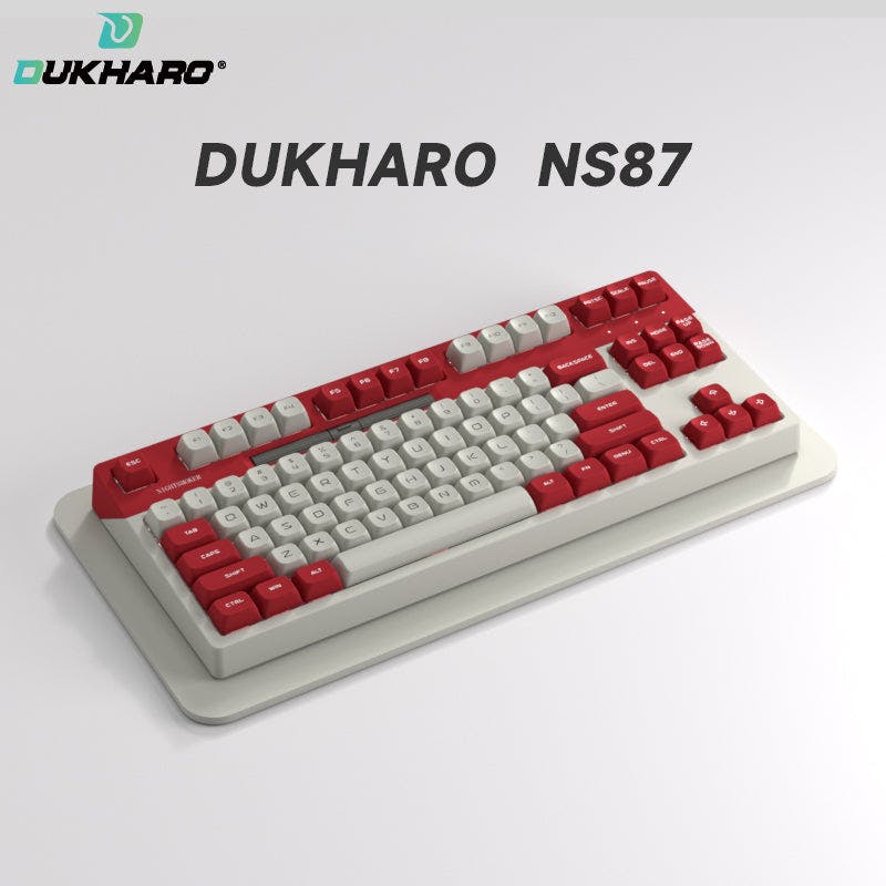 DUKHARO NS87 NightSmoker Mechanical Keyboard Red / MO Pink