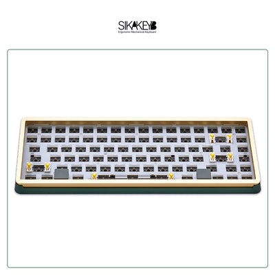 SIKAKEYB SK5 Mountain City Aluminum/Transparent 84keys Keyboard Kit Green-three mode