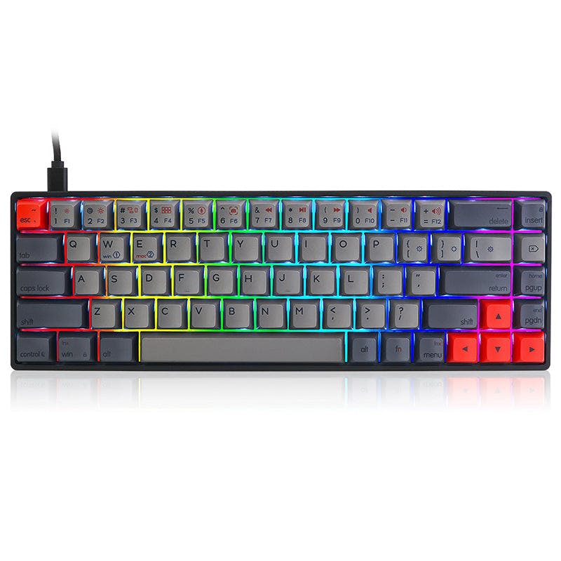 SKYLOONG GK68 Black Mechanical Keyboard Wired Only / Gateron Red Switch